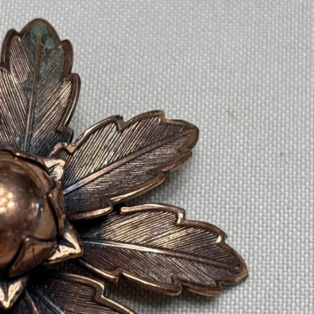 Mid Century Copper Flower Brooch Bell Trading Post Southwest